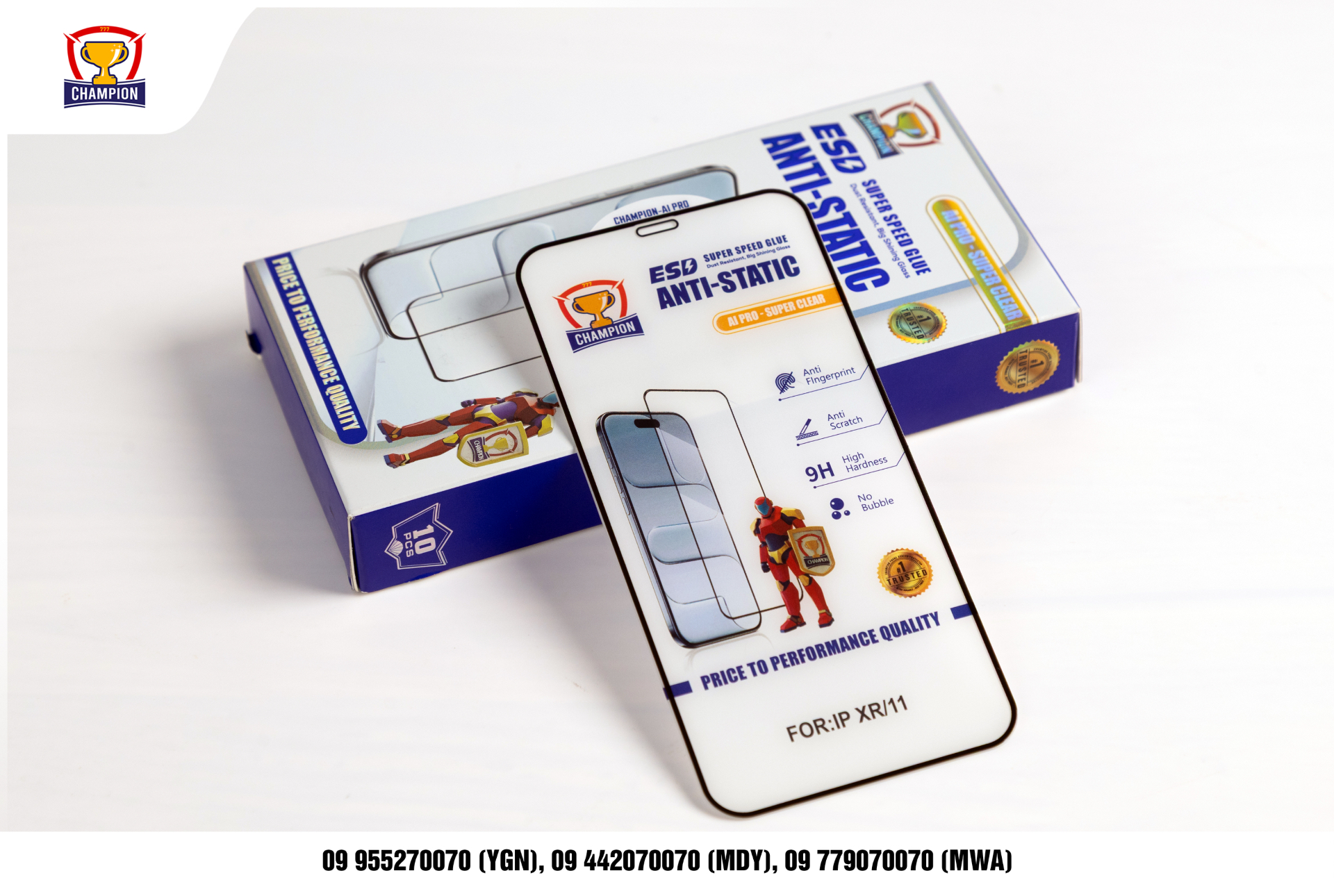 CHAMPION ESD anti-static tempered glass packaging